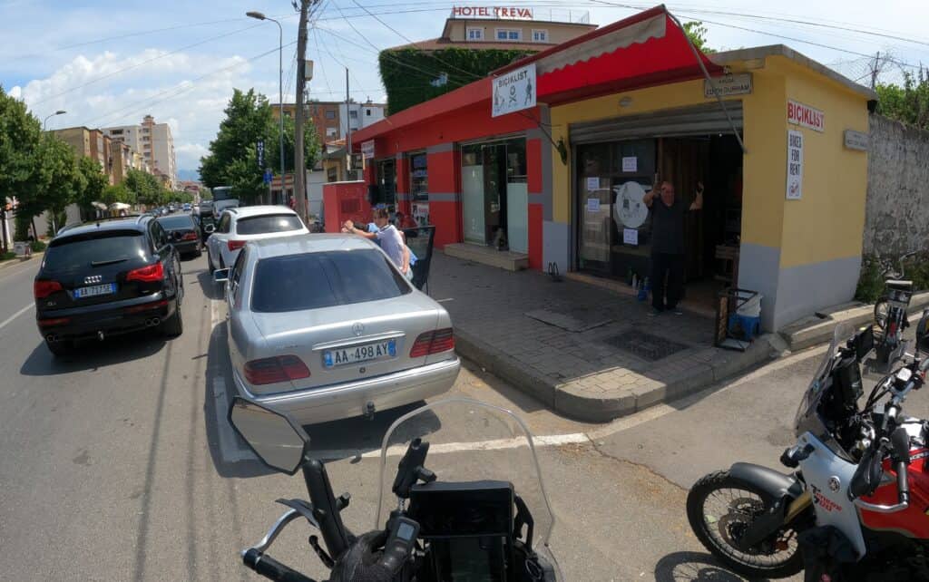 Winkel fietsenmaker in Shkodër Albanie