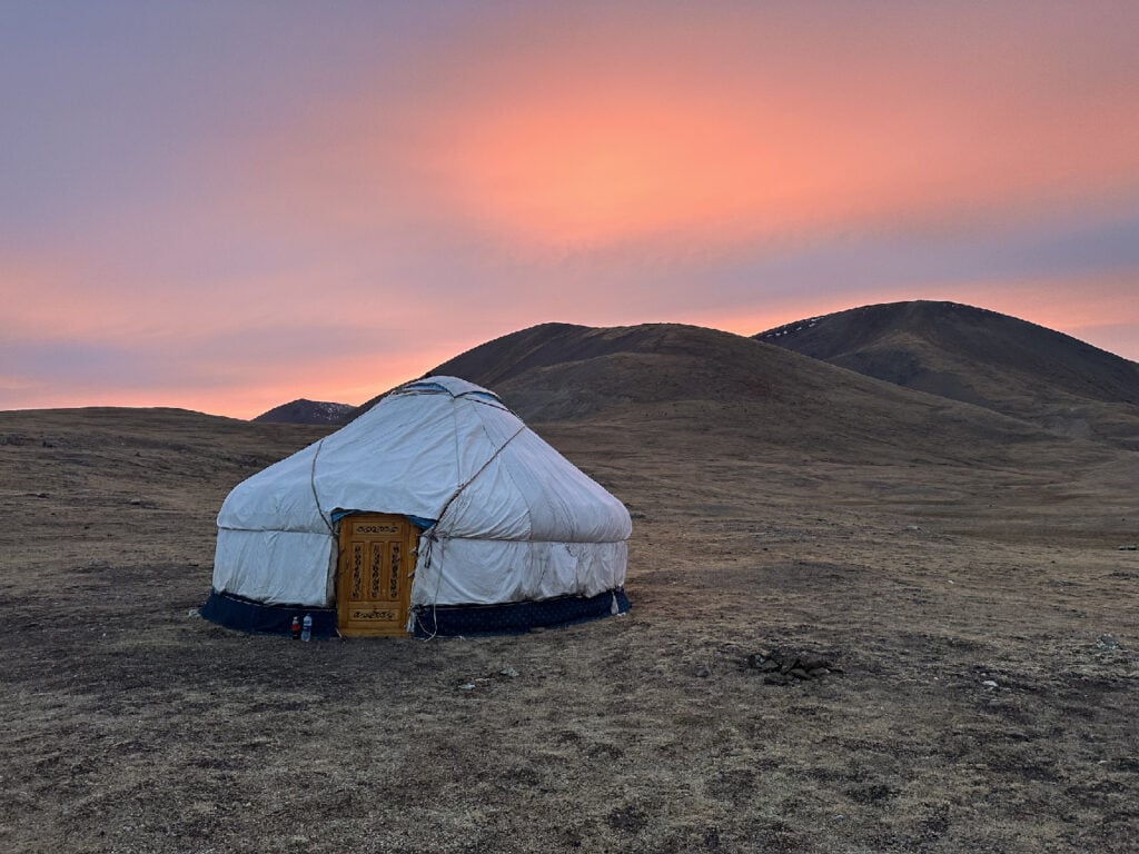Alpenglühen boven onze ger